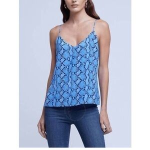 L'AGENCE
Ladies Jane Silk Spaghetti Strap Tank Top Blue Multi Paloma Snake Small